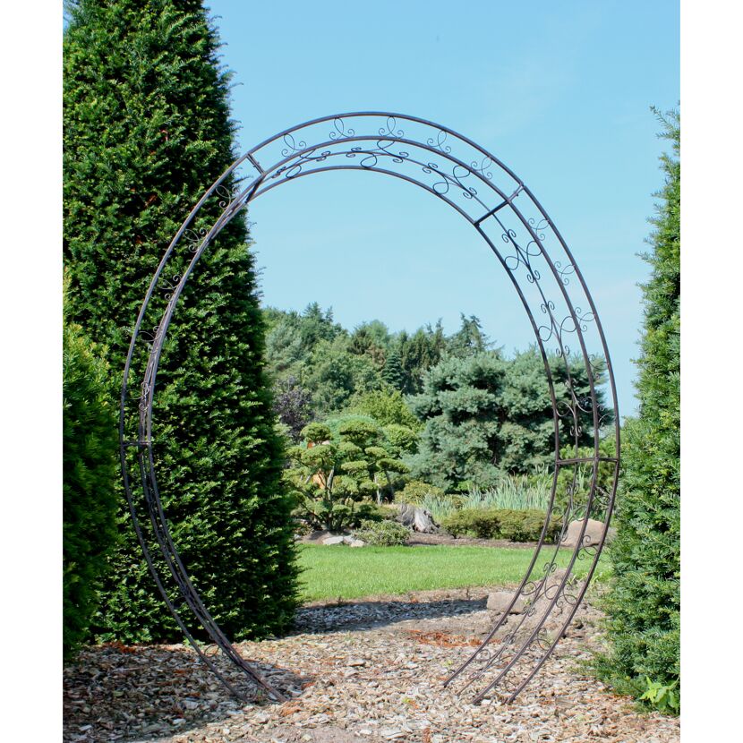 Rosenbogen 'Lamos' Stahl schwarz 220 x 200 cm