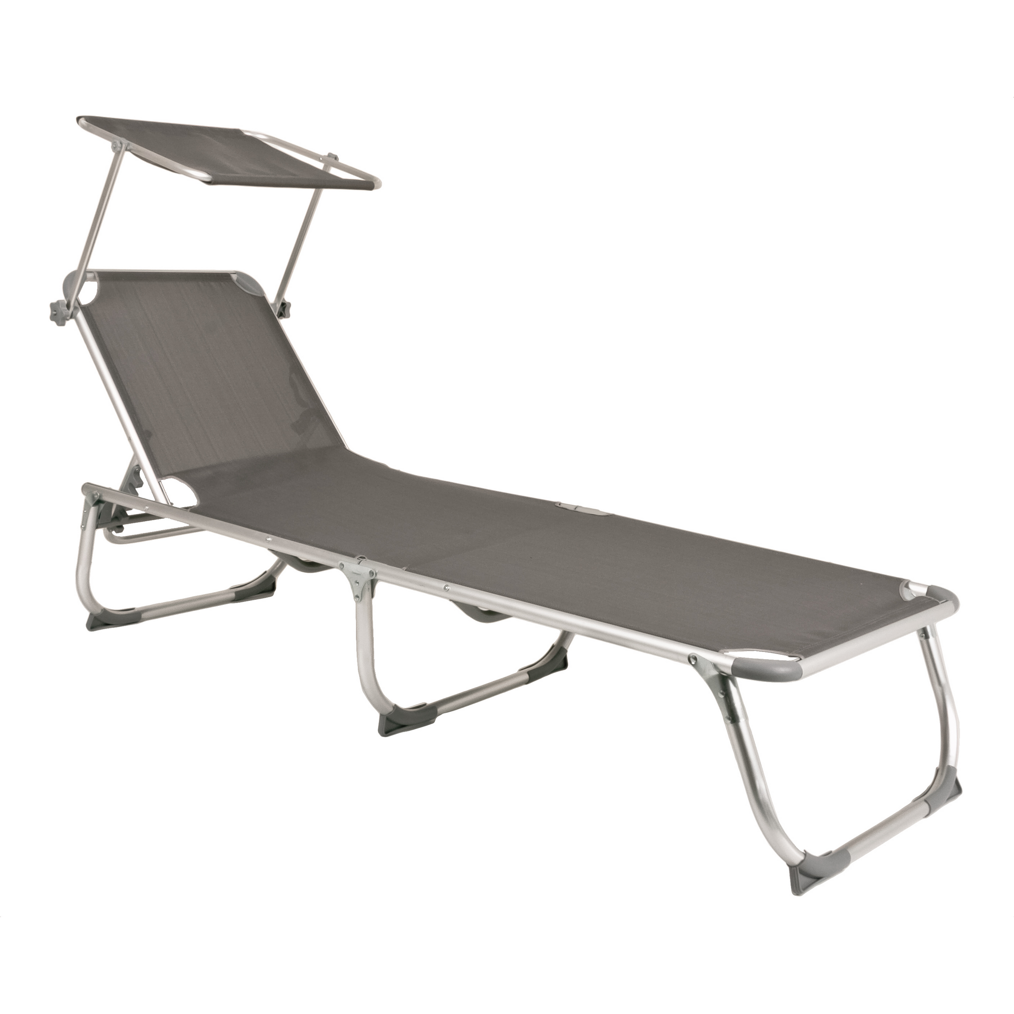 Sonnenliege 'Kiso' klappbar/verstellbar grau 60 x 31 x 192 cm