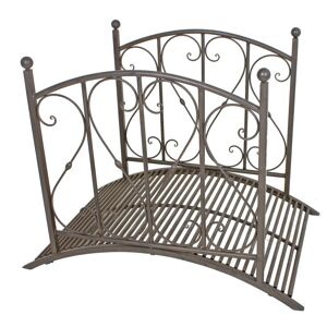 Gartenbrücke 'Yasur' Stahl schwarzbraun 80 x 91 x 136 cm