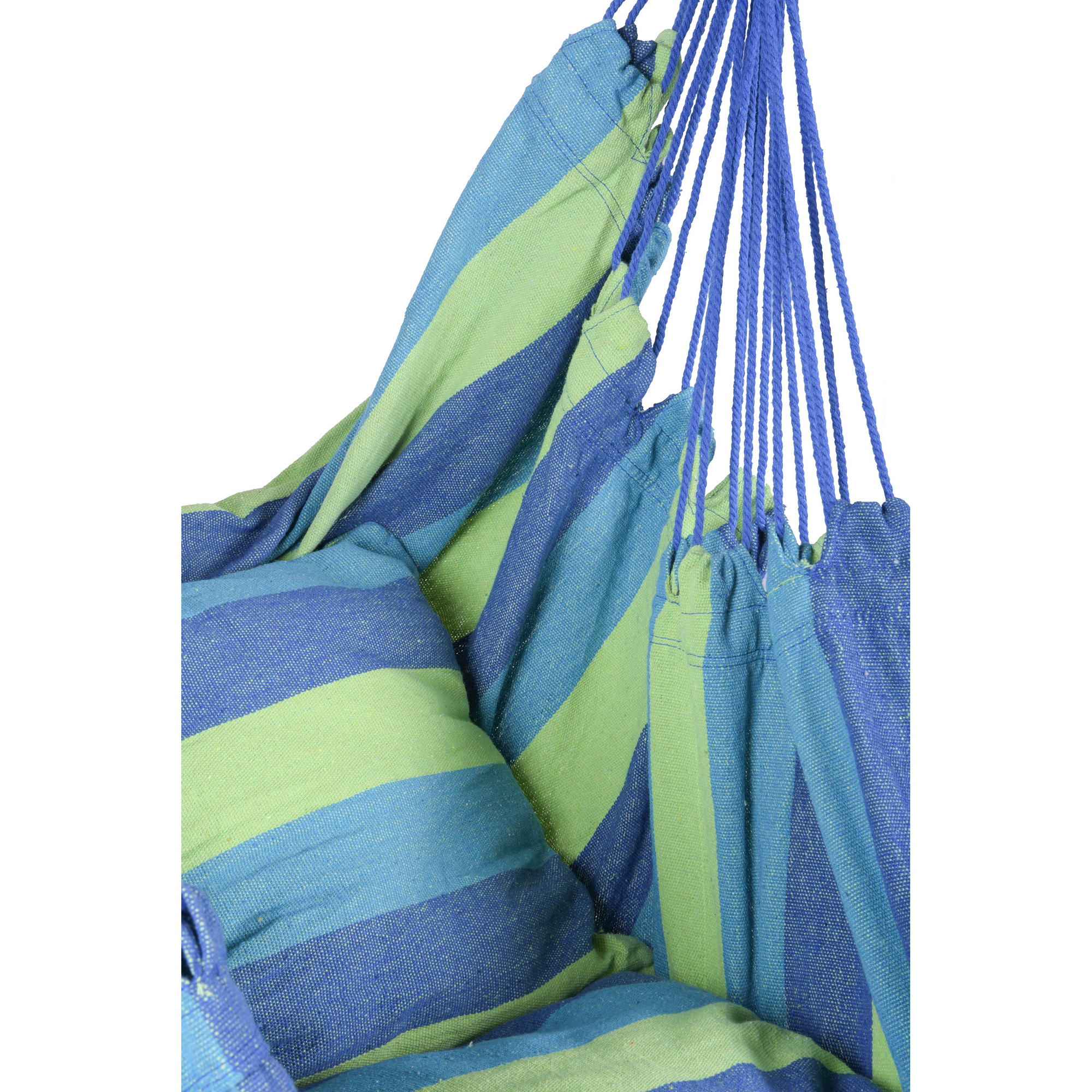 Hängesessel 'Tobago' Holz blau/grün 90 x 120 x 65 cm