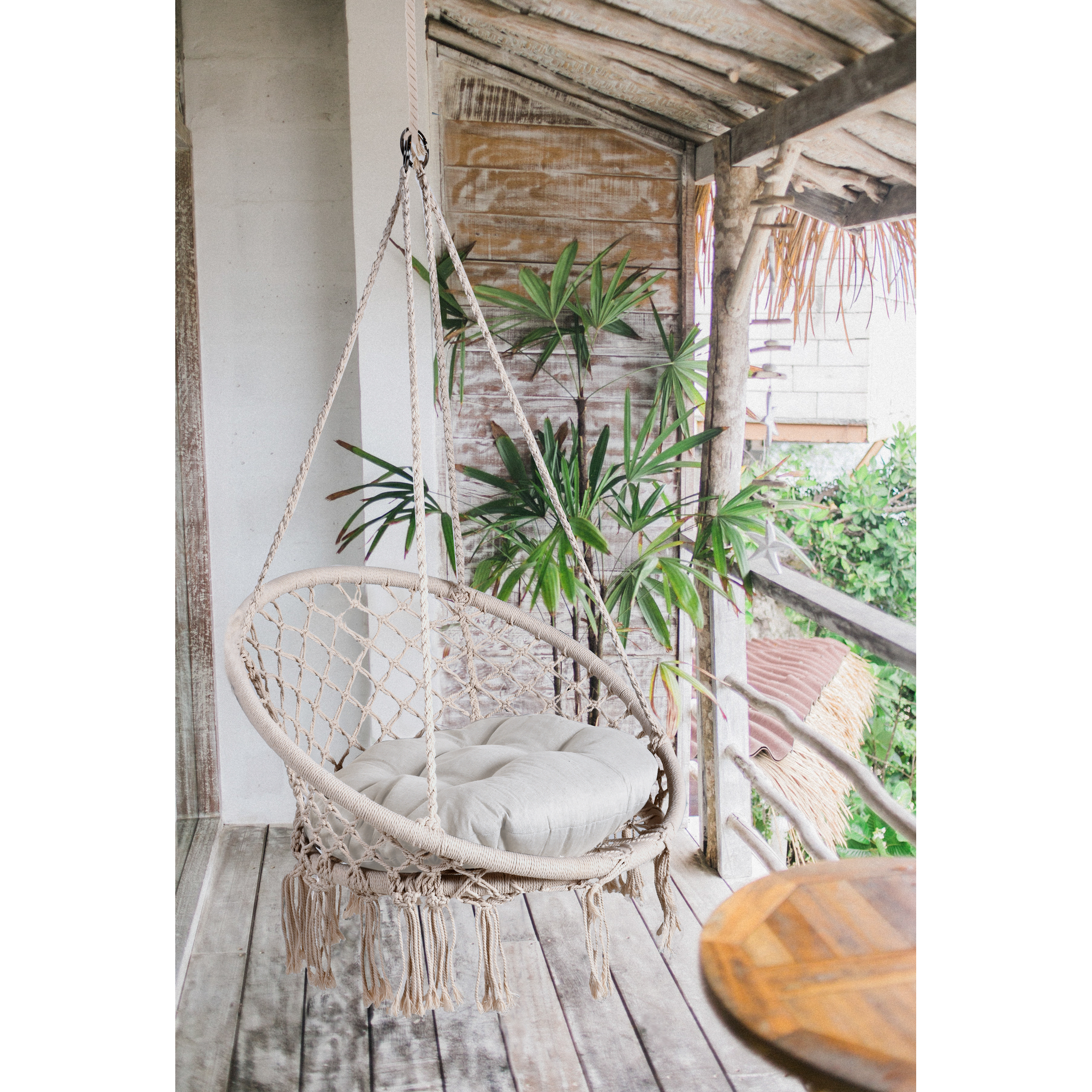 Hängesessel 'Barbuda' Stahl weiß 80 x 125 x 60 cm