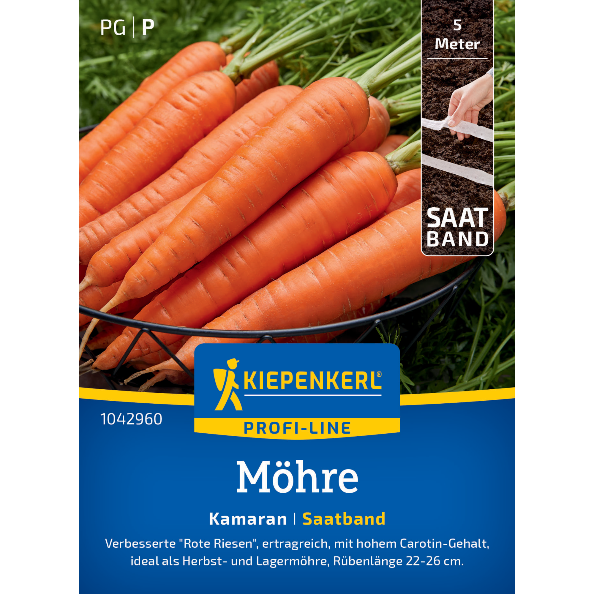 Möhre 'Kamaran' F1-Hybride, Saatband 5 m