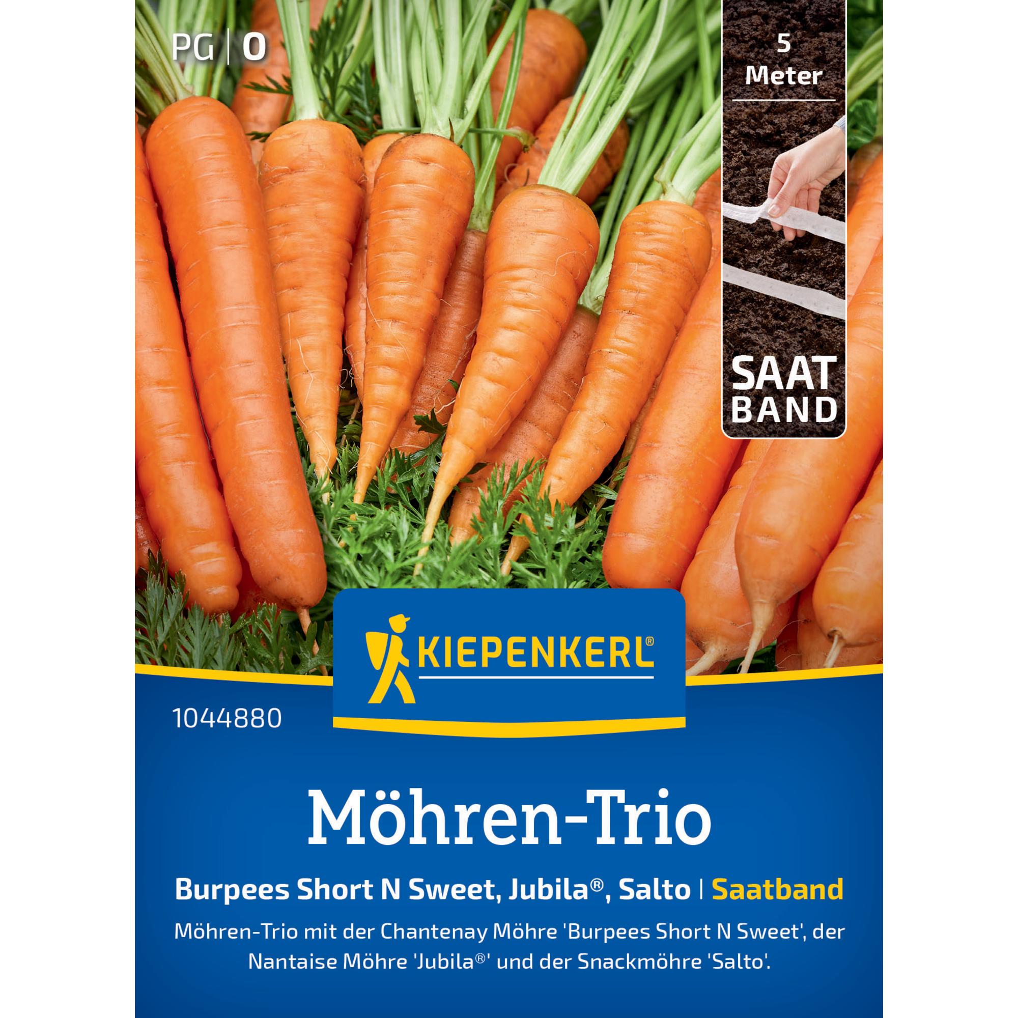 Möhren-Trio 'Short `N`Sweet, Salto, Jubila®' Saatband 5 m