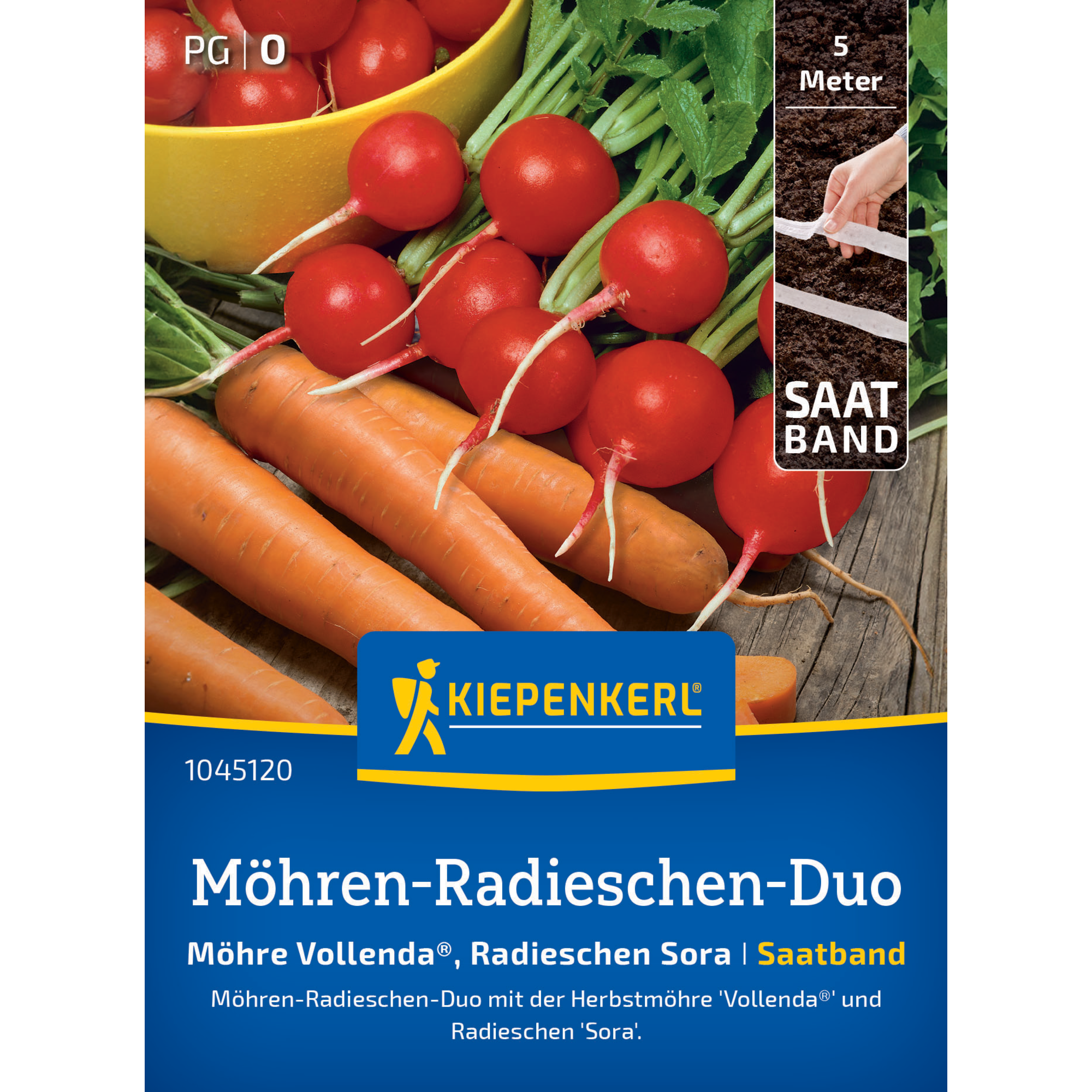 Möhren-Radieschen-Duo 'Möhre Vollenda®, Radieschen Sora' Saatband 5 m