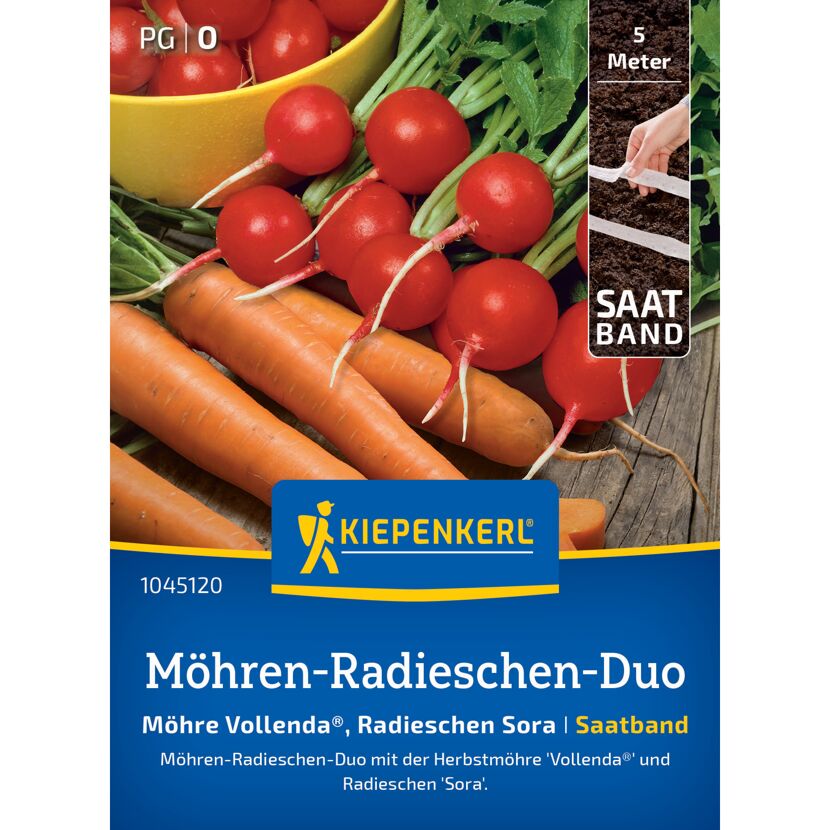 Möhren-Radieschen-Duo 'Möhre Vollenda®, Radieschen Sora' Saatband 5 m