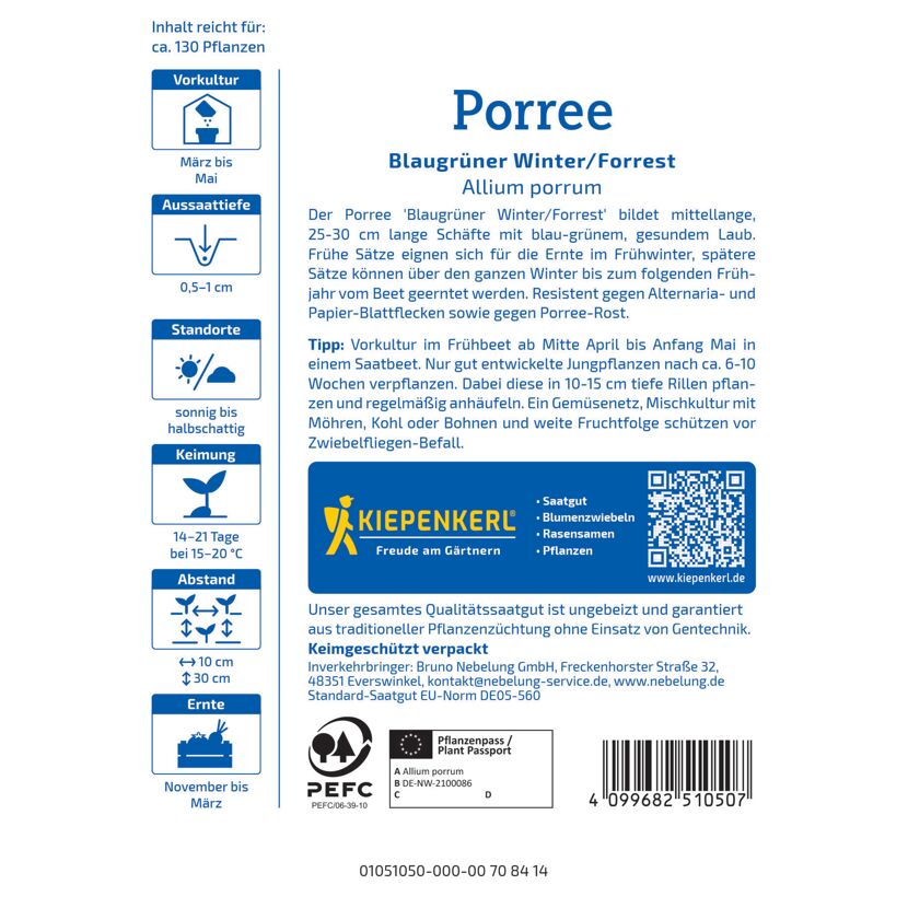 Porree 'Blaugrüner Winter/Forrest'
