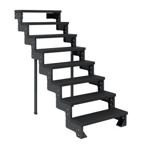 Außentreppe 'Gardentop' anthrazit 8 Stufen 80 cm
