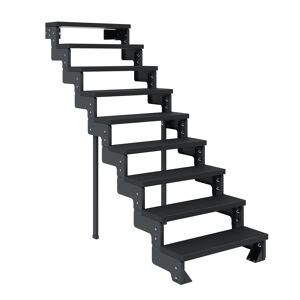 Außentreppe 'Gardentop' anthrazit 9 Stufen 80 cm