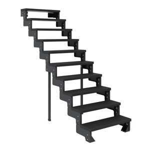 Außentreppe 'Gardentop' anthrazit 10 Stufen 80 cm