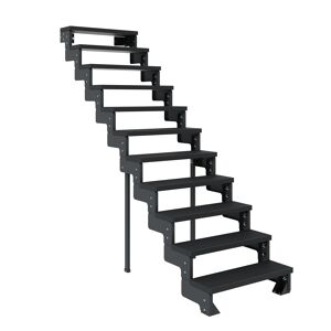 Außentreppe 'Gardentop' anthrazit 11 Stufen 80 cm