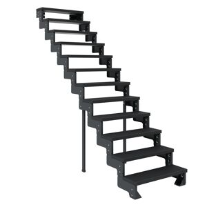 Außentreppe 'Gardentop' anthrazit 12 Stufen 80 cm