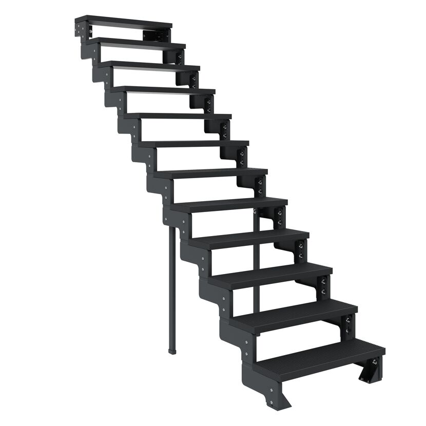 Außentreppe 'Gardentop' anthrazit 13 Stufen 80 cm