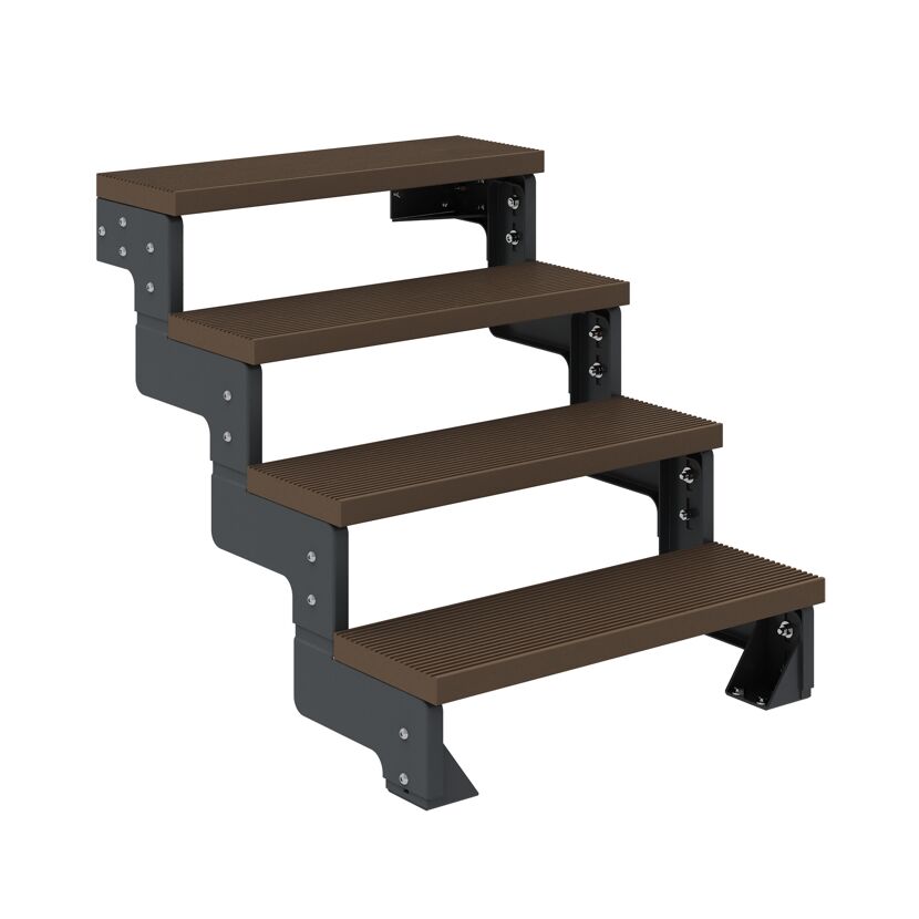 Außentreppe 'Gardentop' dunkelbraun 4 Stufen 80 cm