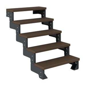 Außentreppe 'Gardentop' dunkelbraun 5 Stufen 80 cm
