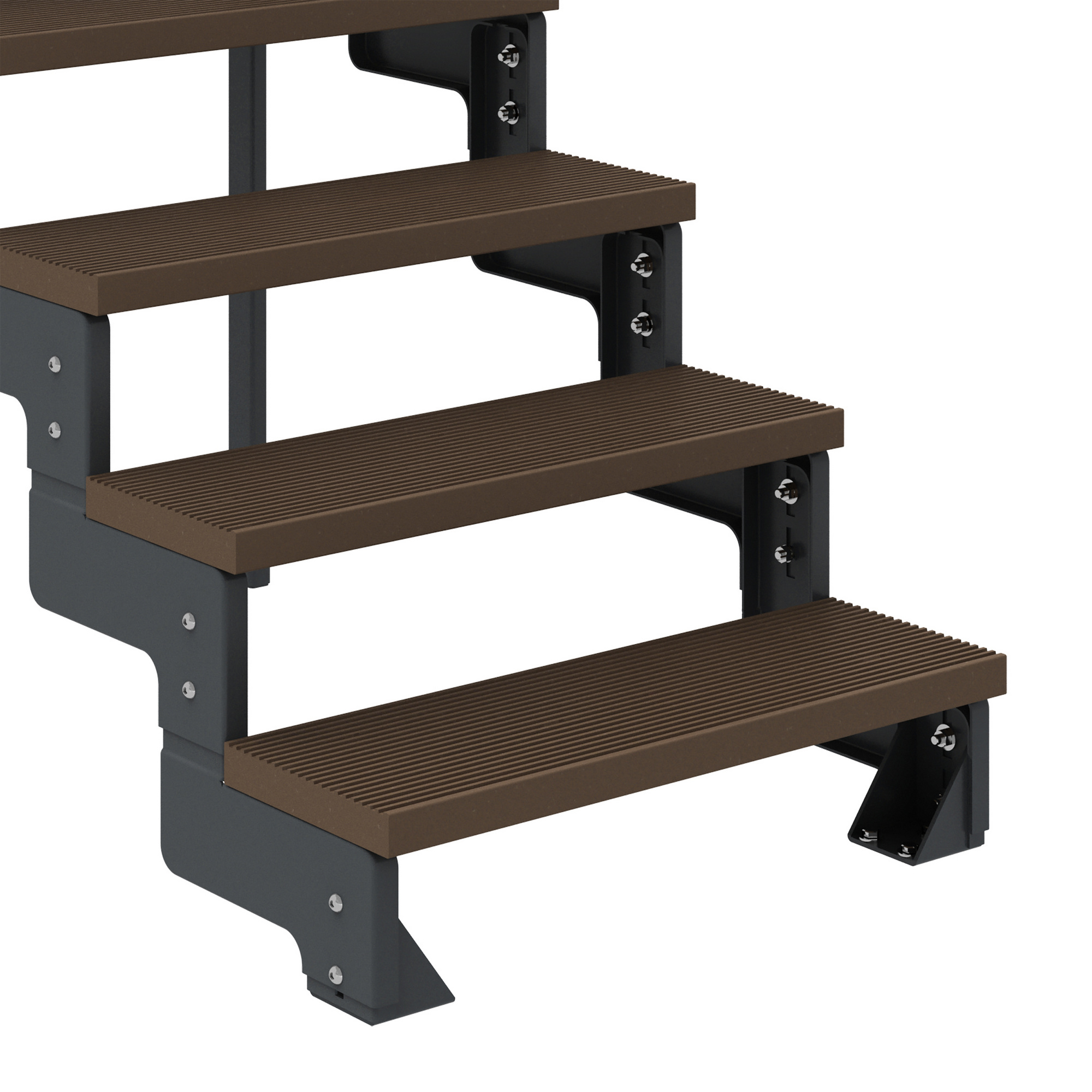 Außentreppe 'Gardentop' dunkelbraun 7 Stufen 80 cm