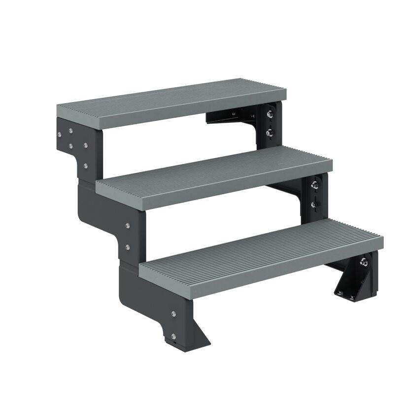Außentreppe 'Gardentop' grau 3 Stufen 80 cm