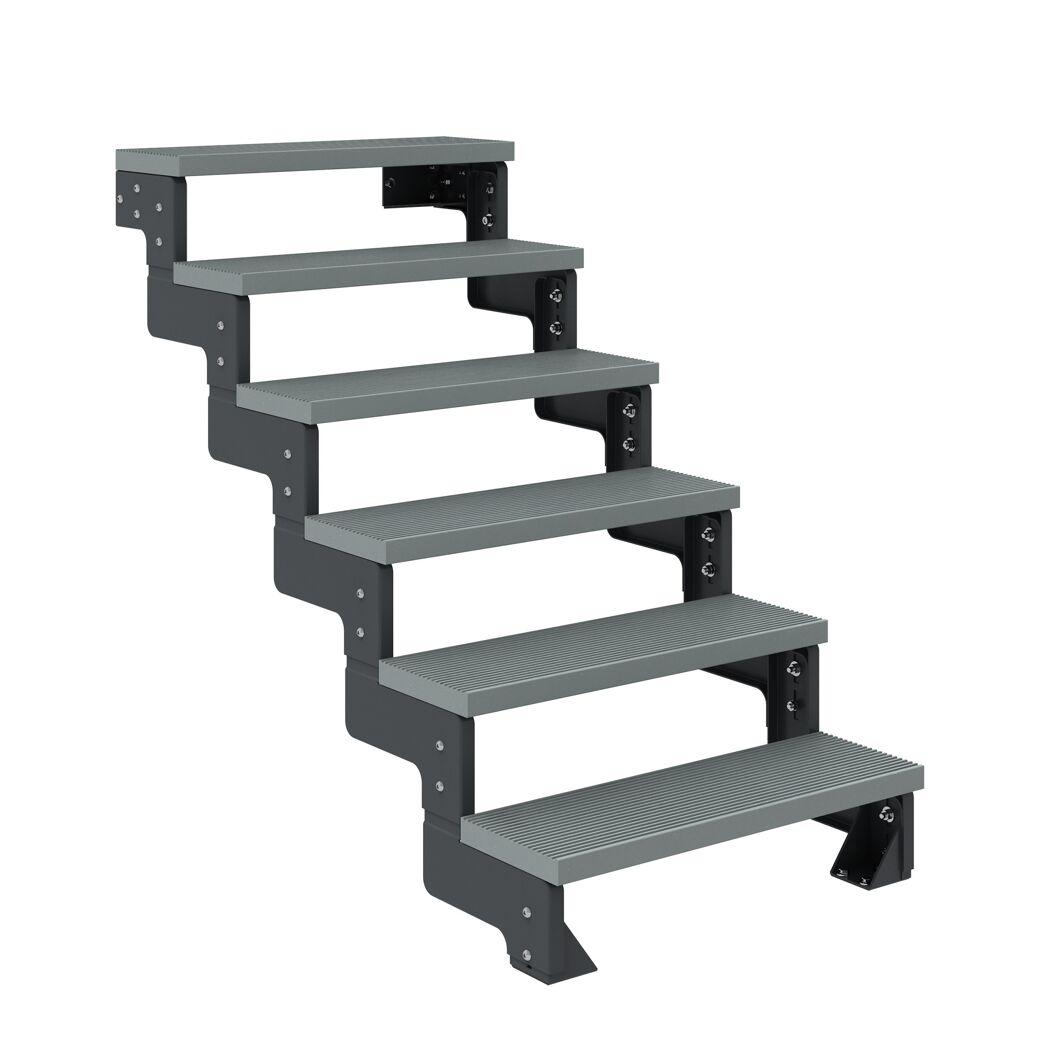 Außentreppe 'Gardentop' grau 6 Stufen 80 cm