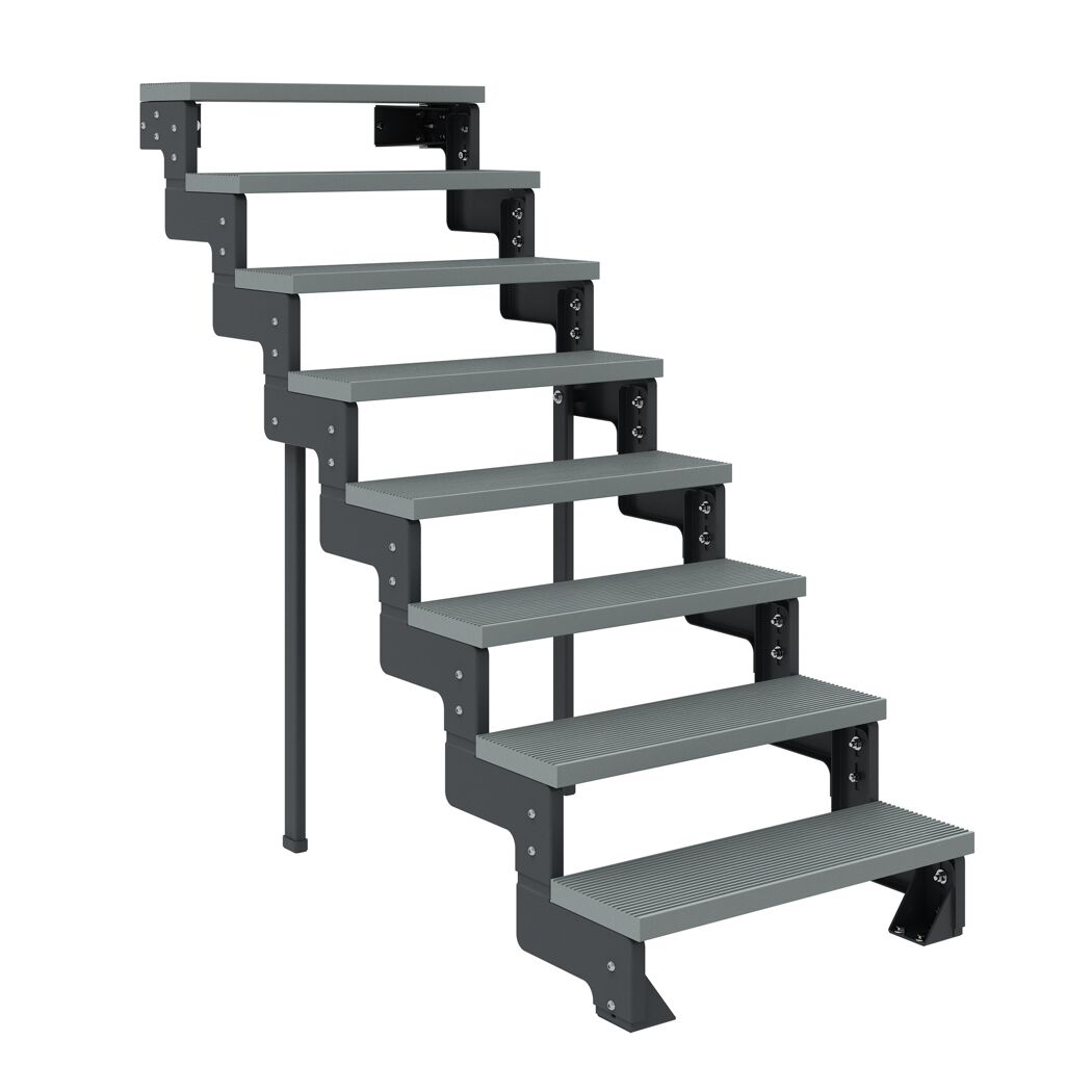 Außentreppe 'Gardentop' grau 8 Stufen 80 cm