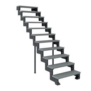 Außentreppe 'Gardentop' grau 11 Stufen 80 cm