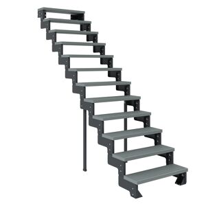 Außentreppe 'Gardentop' grau 12 Stufen 80 cm