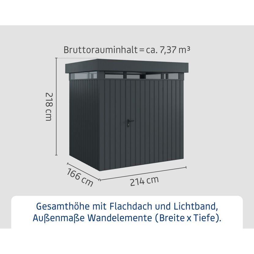 Gerätehaus  'Euroline EFD4  S-Sk' anthrazitgrau 229 x 181 cm