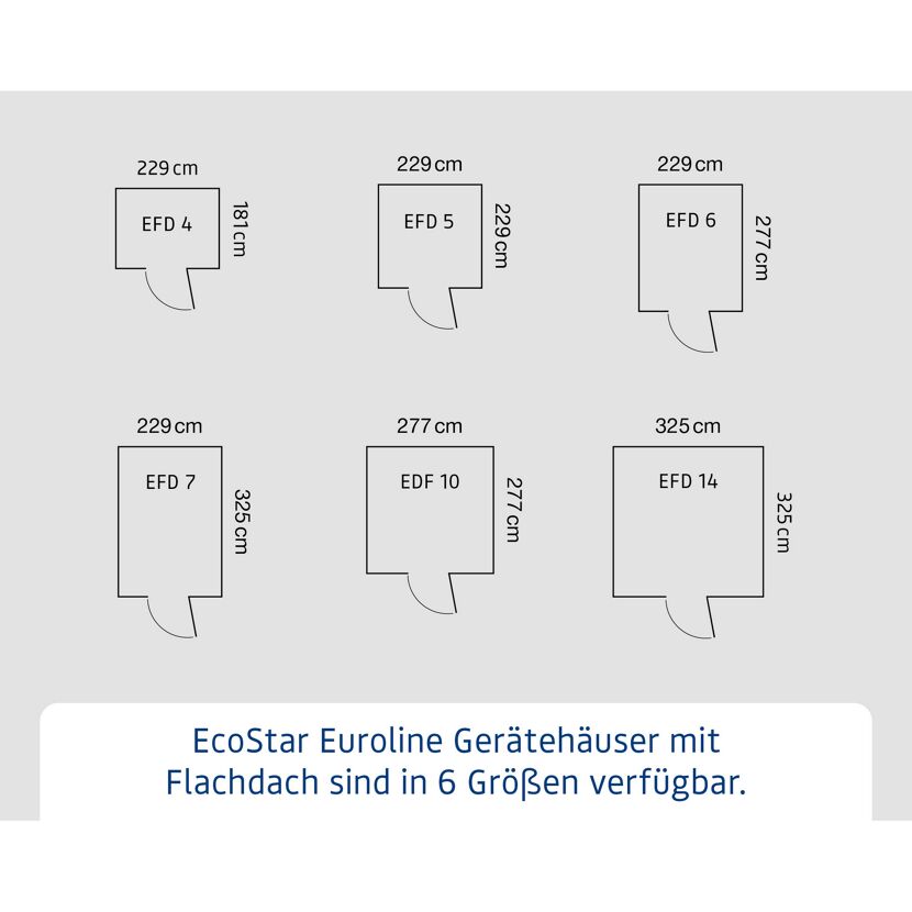 Gerätehaus  'Euroline EFD4  S-Sk' anthrazitgrau 229 x 181 cm
