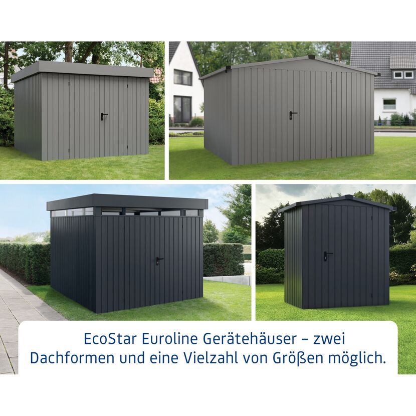 Gerätehaus  'Euroline EFD4  S-Sk' anthrazitgrau 229 x 181 cm