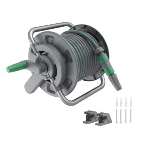 Schlauchträger-Set mit 15 m Schlauch grau