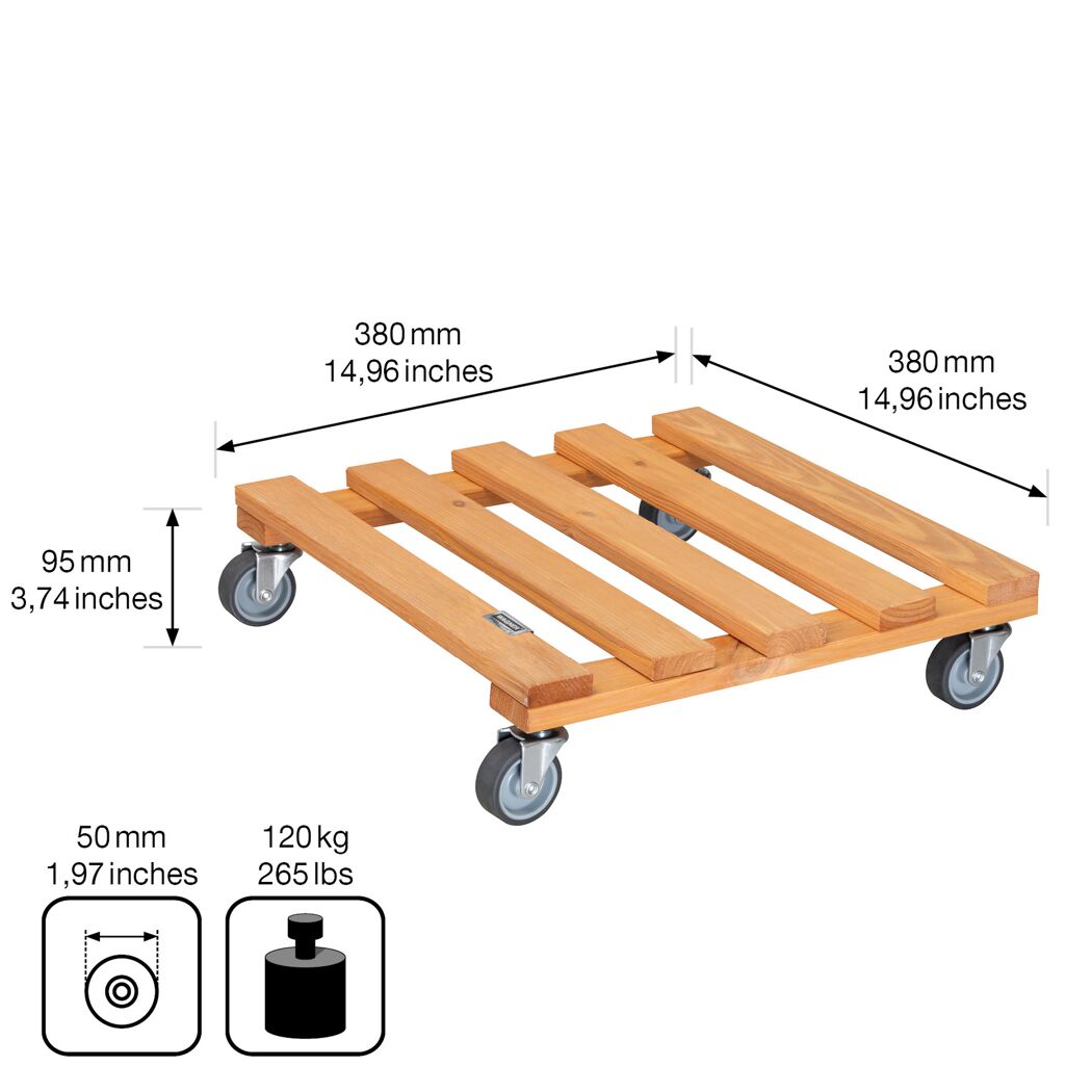 Multiroller 'GH0411' schwarz 38 x 38 cm Tragkraft 120 kg