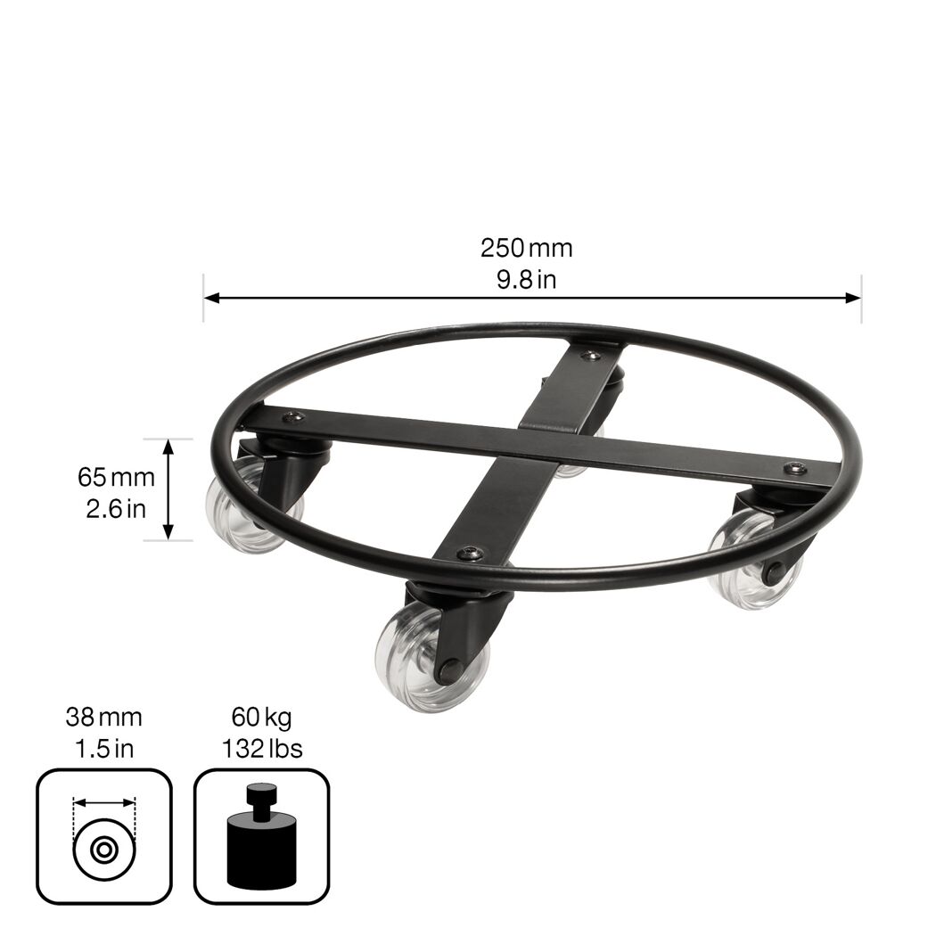Multiroller 'GH0953' schwarz Ø 25 cm Tragkraft 60 kg