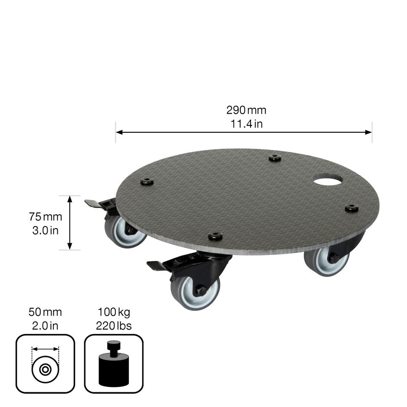 Multiroller GH0629 schwarz Ø 29 cm Tragkraft 100 kg