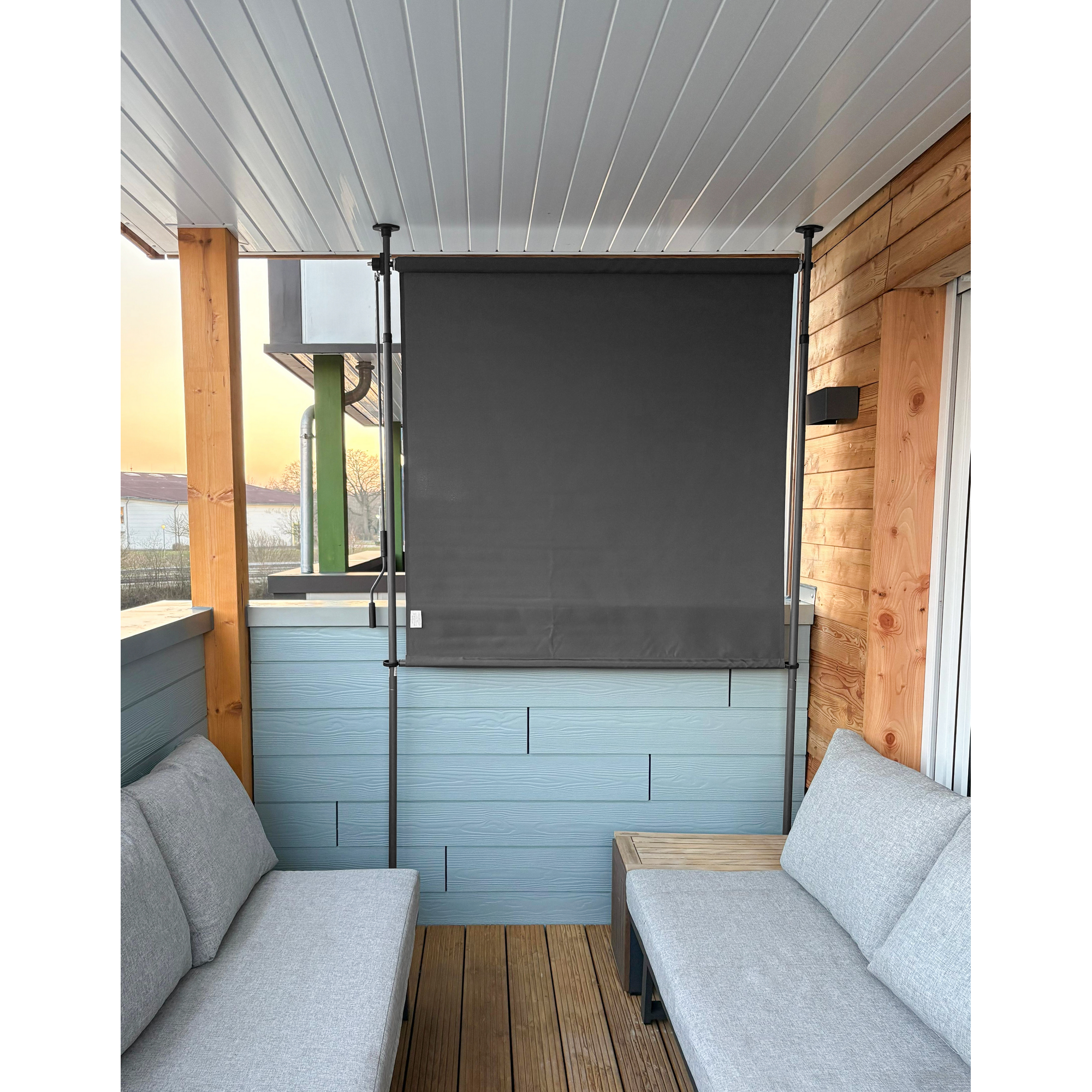 Klemmsichtschutz Aluminium/Stahl anthrazit 150 x 312 cm