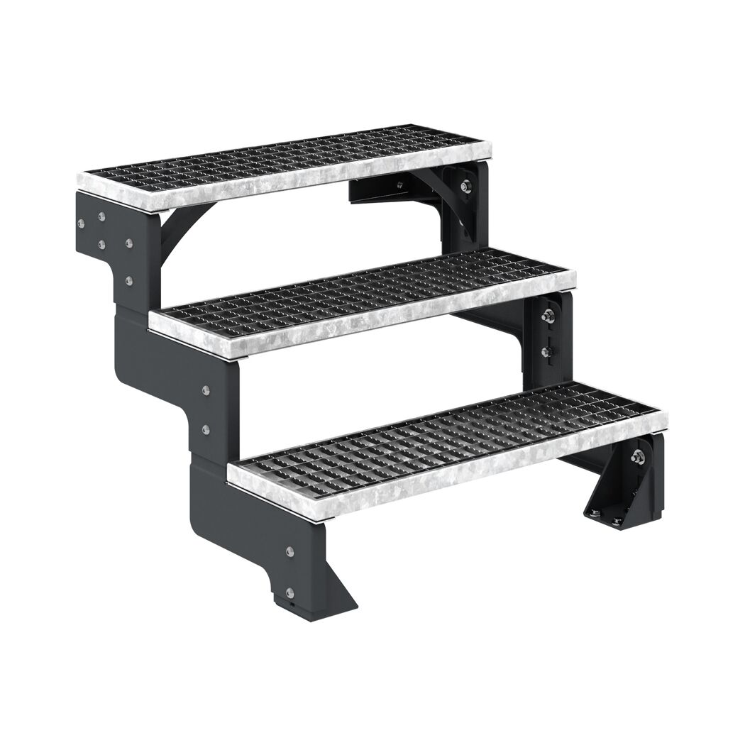 Außentreppe 'Gardentop' 3 Gitterroststufen 80 cm