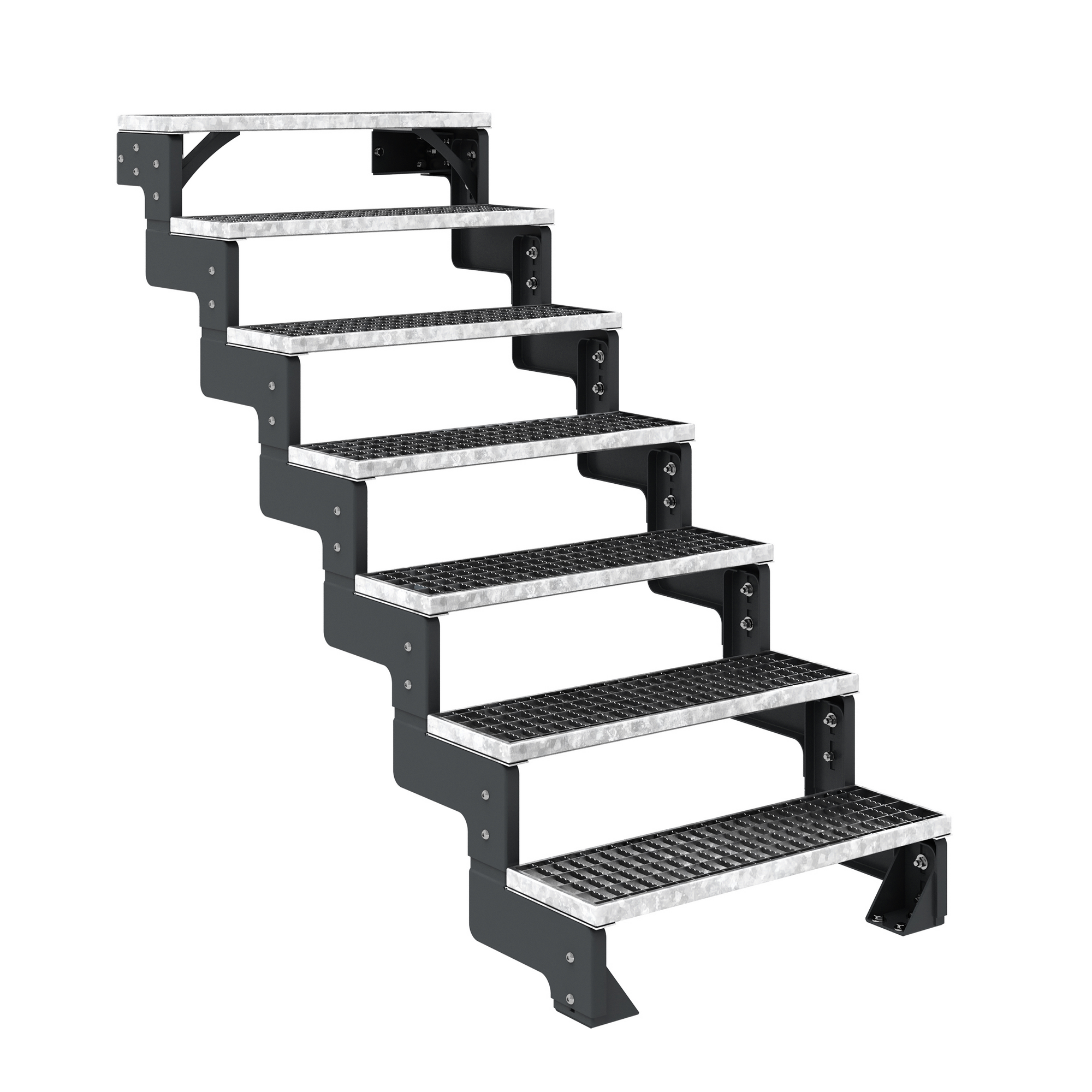 Außentreppe 'Gardentop' 7 Gitterroststufen 80 cm