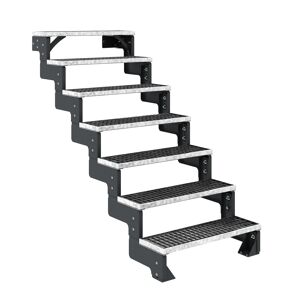 Außentreppe 'Gardentop' 7 Gitterroststufen 80 cm