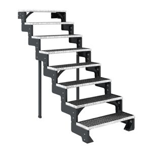 Außentreppe 'Gardentop' 8 Gitterroststufen 80 cm