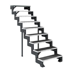 Außentreppe 'Gardentop' 9 Gitterroststufen 80 cm