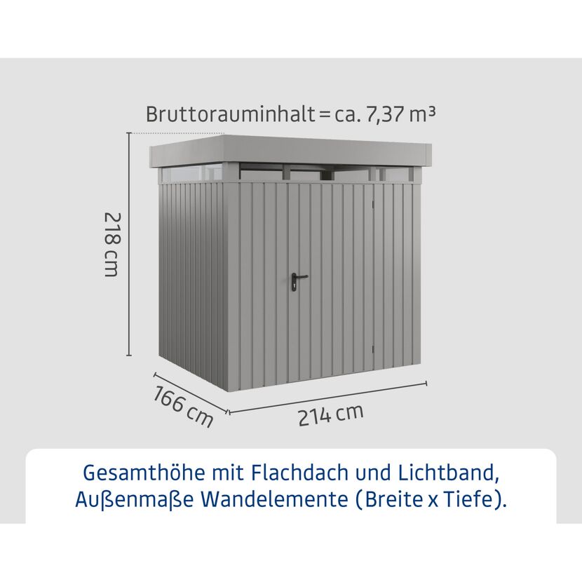 Gerätehaus  'Euroline EFD4  S-Sk' graualuminium 214 x 166 x 218 cm