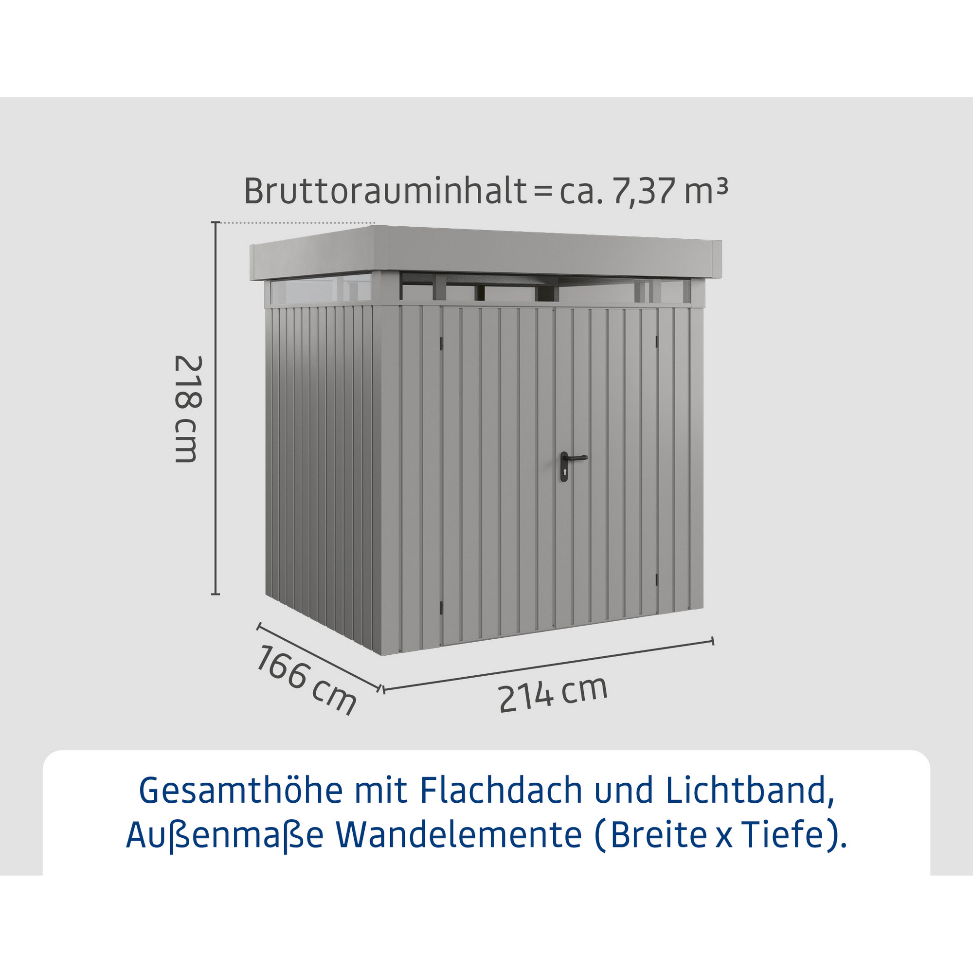Gerätehaus  'Euroline EFD4  S-Sk' graualuminium 229 x 181 cm