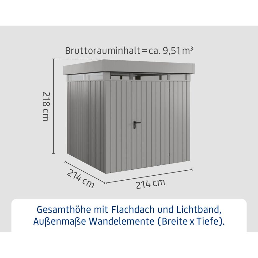 Gerätehaus  'Euroline EFD5  S-Sk' graualuminium 237 x 229 cm