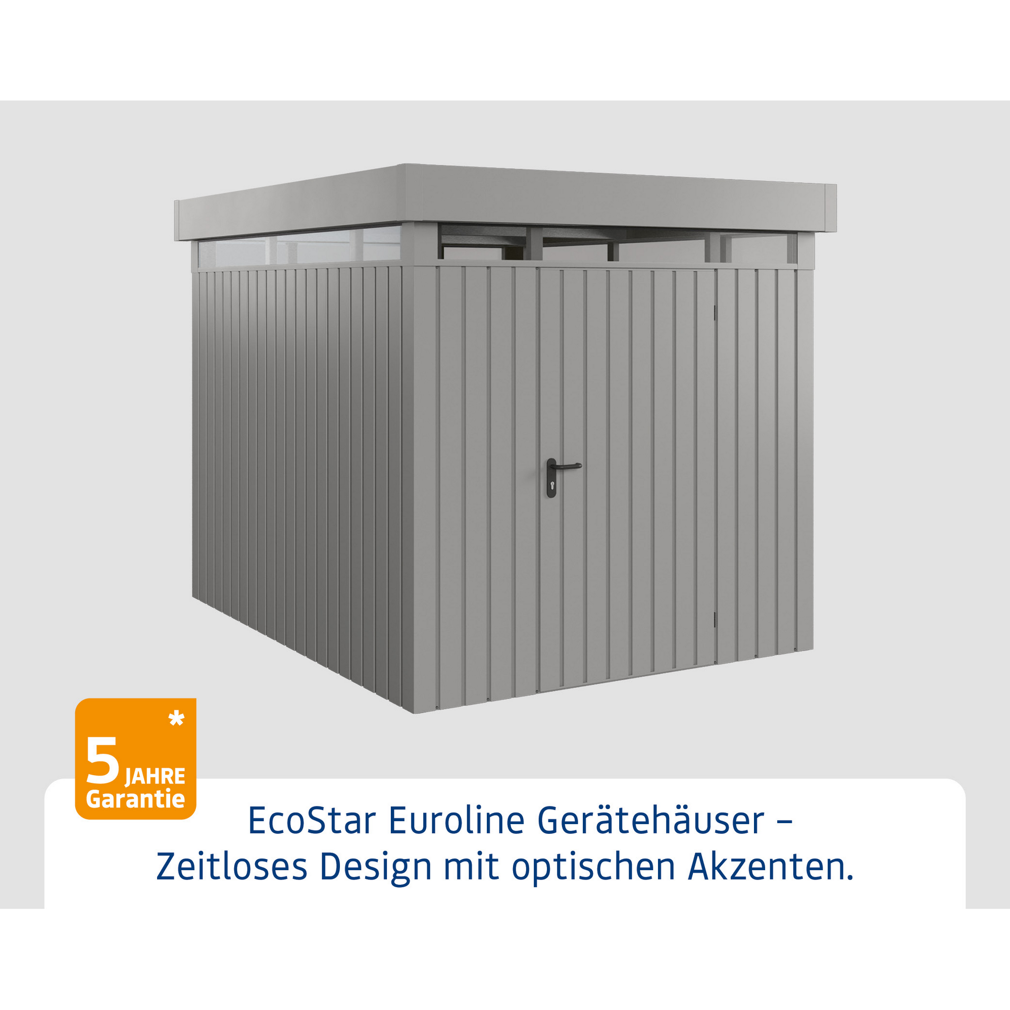 Gerätehaus  'Euroline EFD6  S-Sk' graualuminium 229 x 277 cm