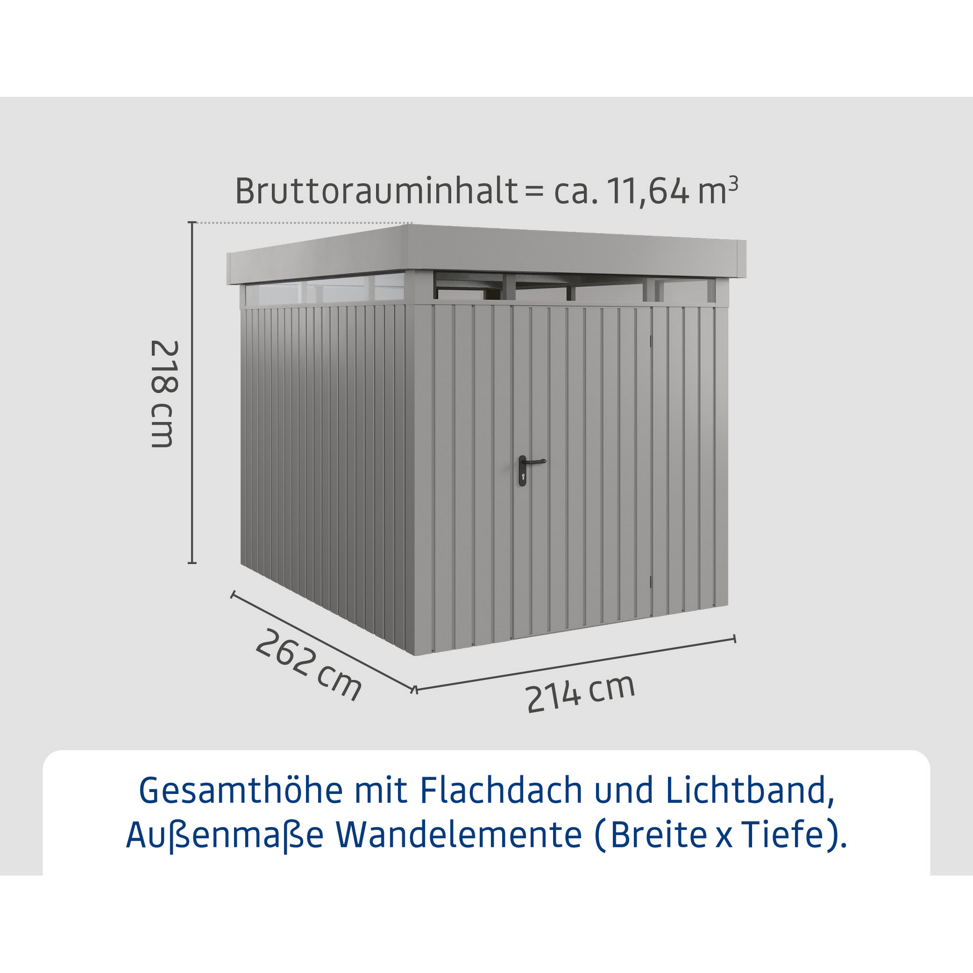 Gerätehaus  'Euroline EFD6  S-Sk' graualuminium 229 x 277 cm