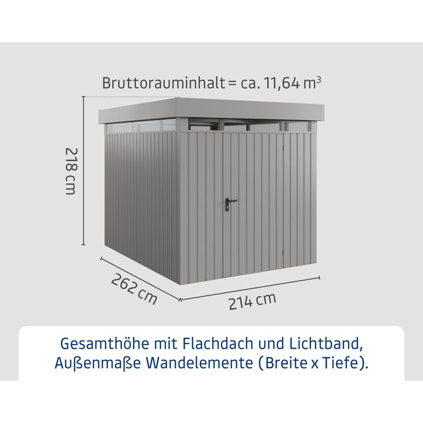Gerätehaus  'Euroline EFD6  S-Sk' graualuminium 229 x 277 cm