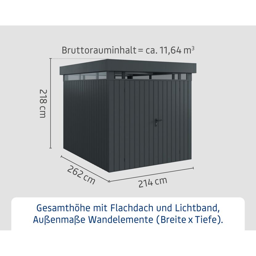 Gerätehaus  'Euroline EFD6  S-Sk' anthrazitgrau 229 x 277 cm