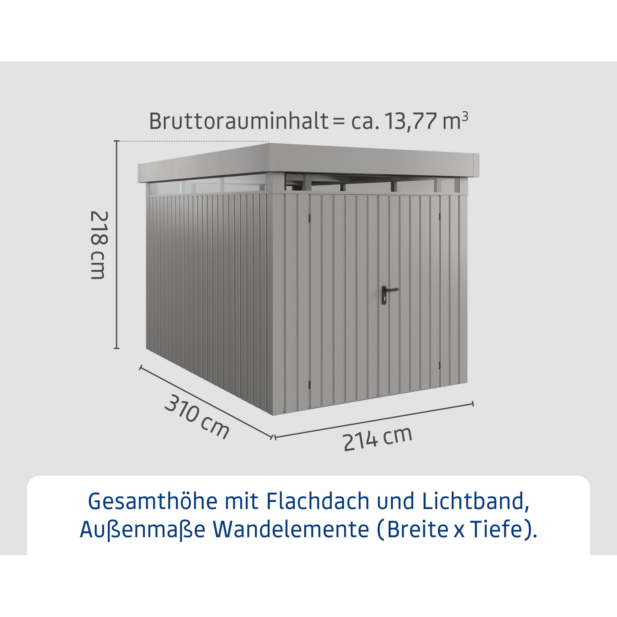 Gerätehaus  'Euroline EFD7  S-Sk' graualuminium 229 x 325 cm
