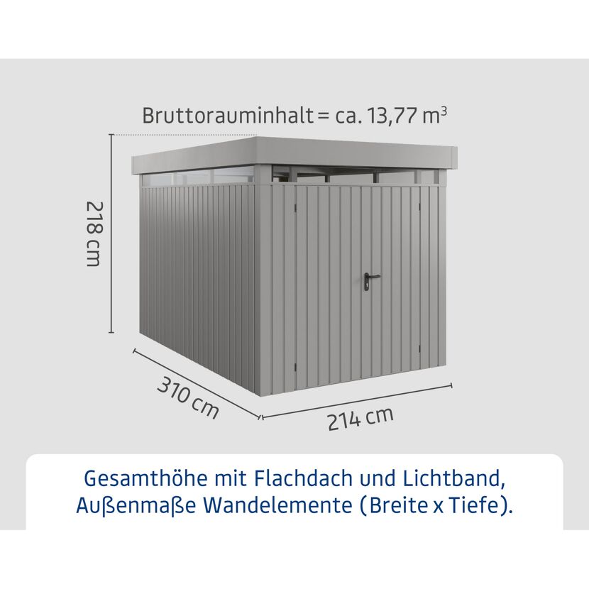Gerätehaus  'Euroline EFD7  S-Sk' graualuminium 229 x 325 cm