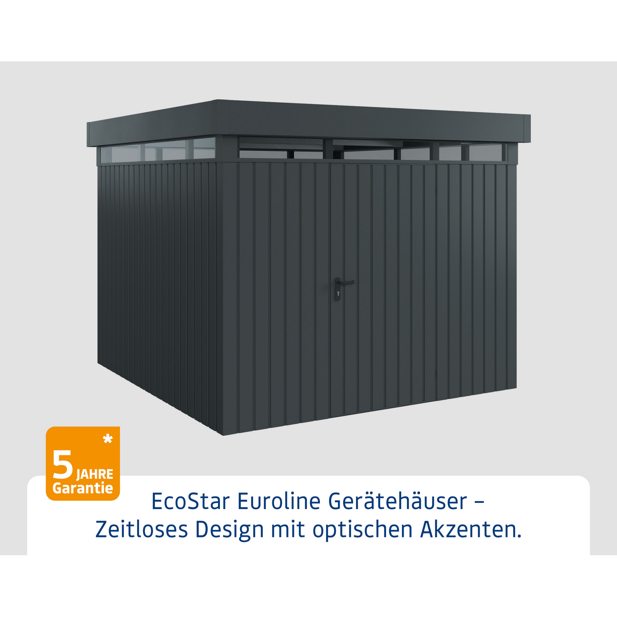 Gerätehaus  'Euroline EFD10  S-Sk' anthrazitgrau 277 x 277 cm