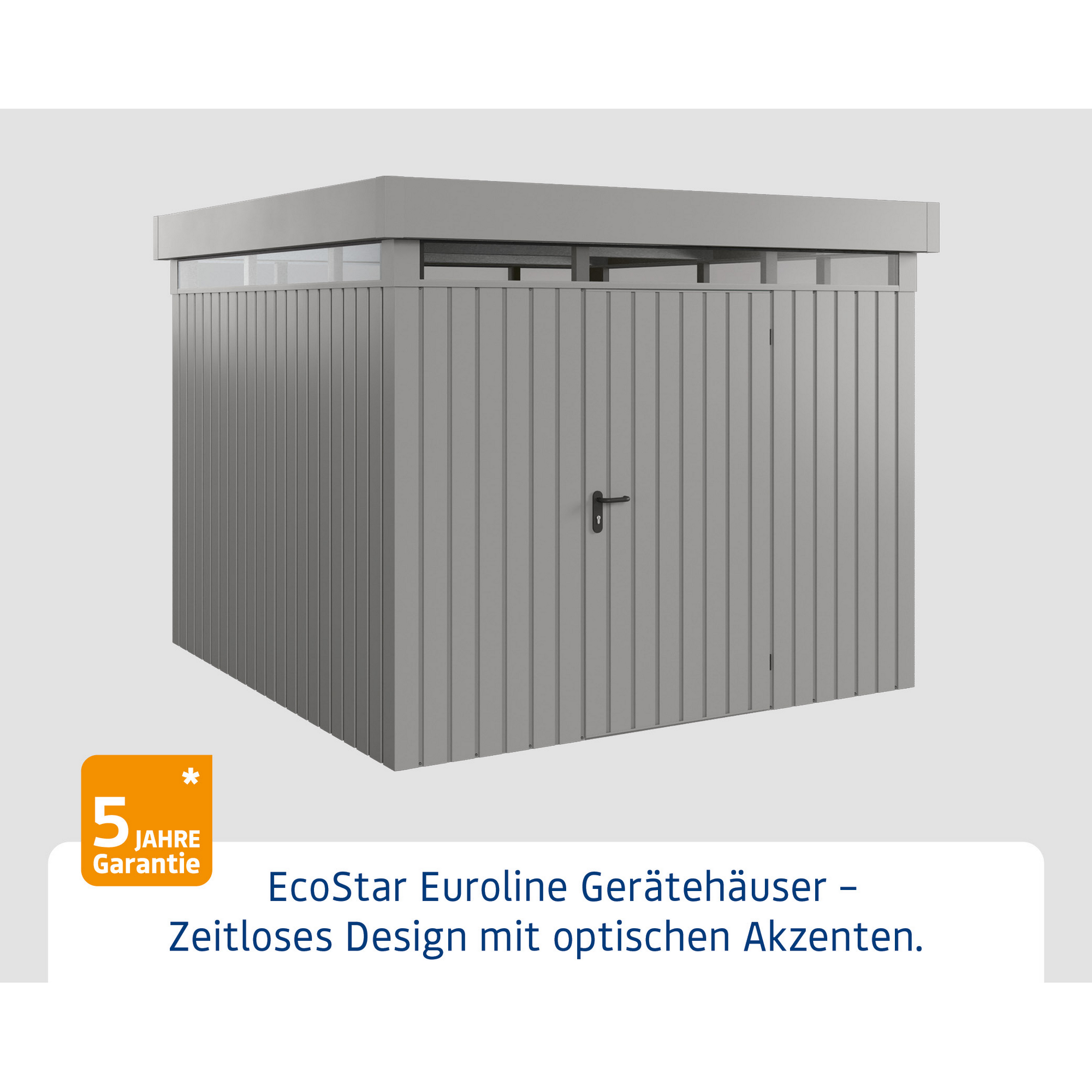Gerätehaus  'Euroline EFD10  S-Sk' graualuminium 277 x 277 cm