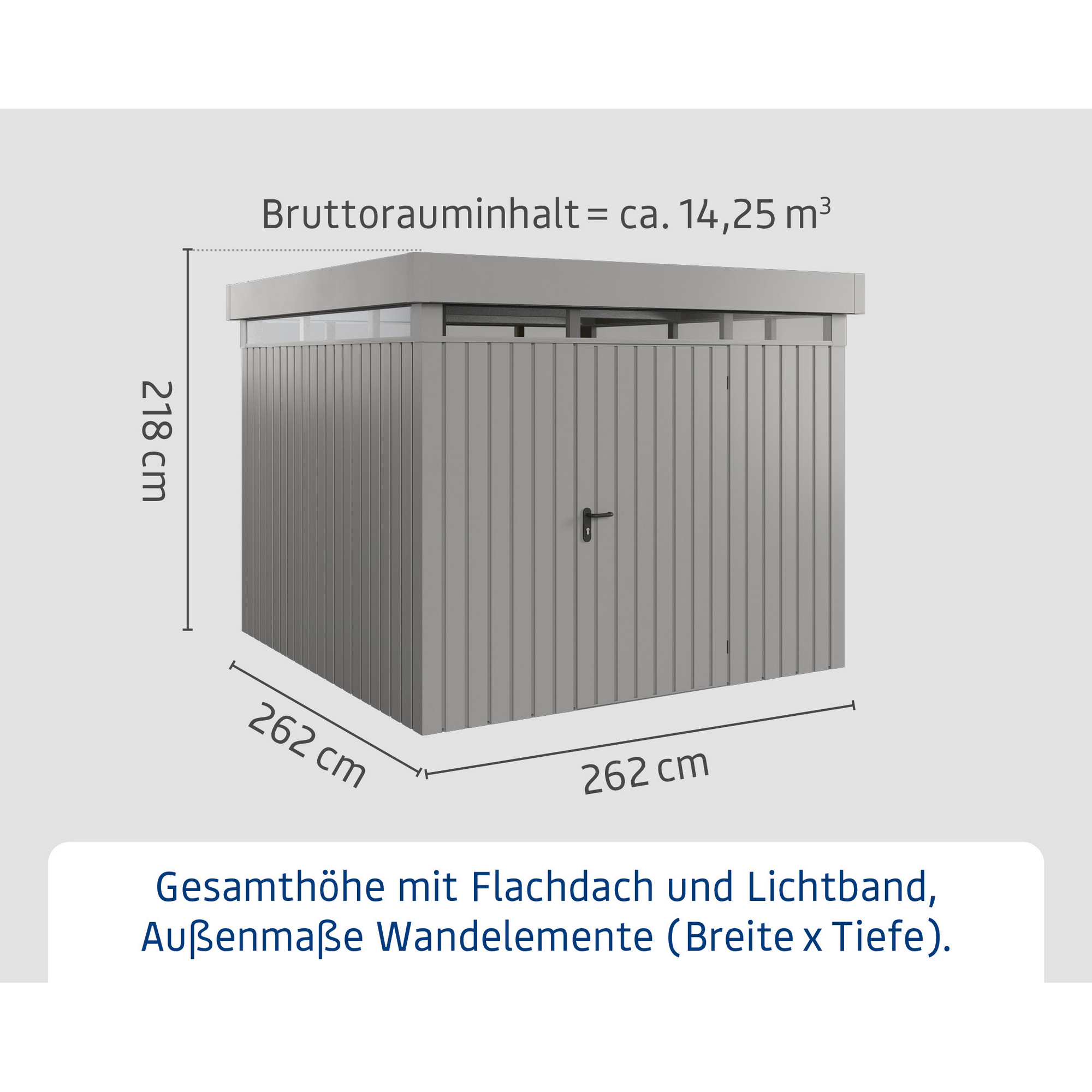 Gerätehaus  'Euroline EFD10  S-Sk' graualuminium 277 x 277 cm