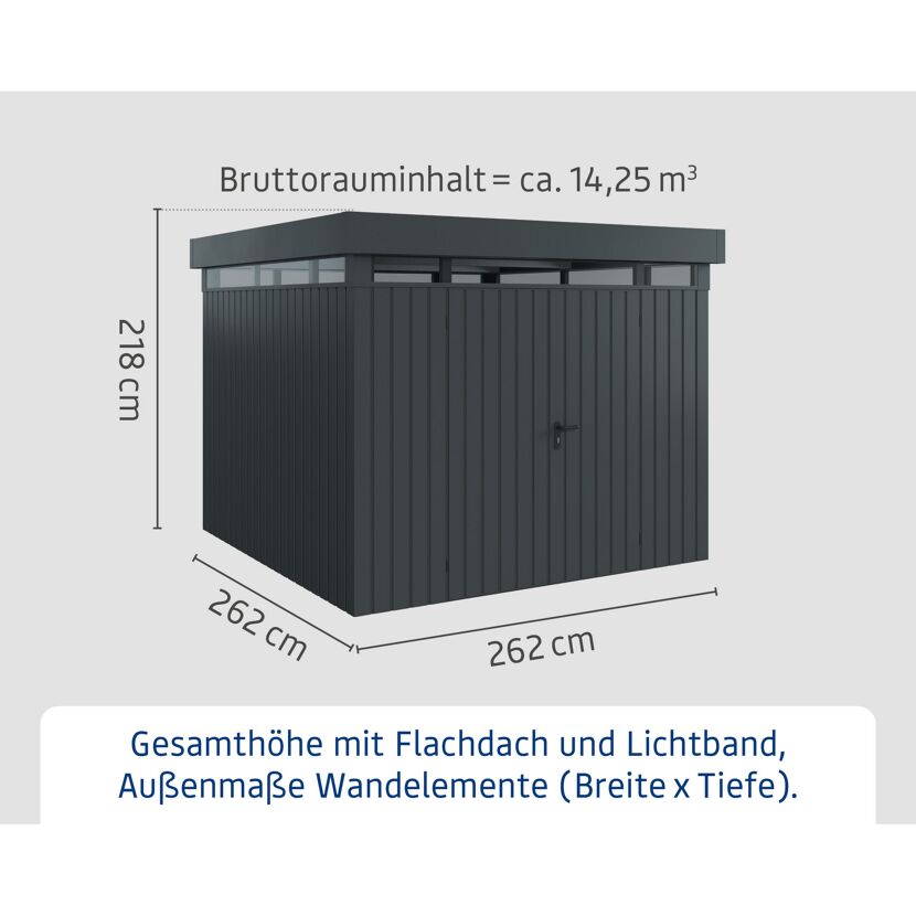 Gerätehaus  'Euroline EFD10  S-Sk' anthrazitgrau 277 x 277 cm